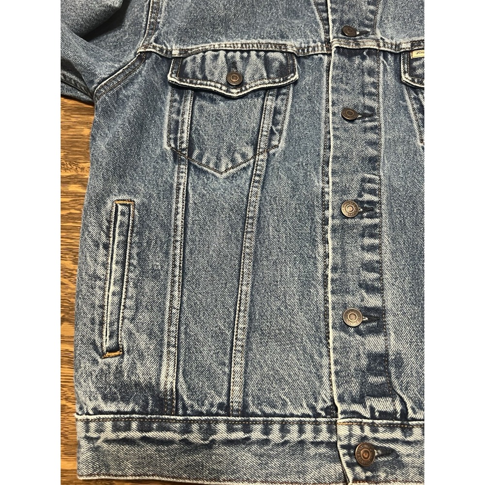 Levi Strauss Signature Denim Jacket Mens M Blue Trucker Y2K 2004 Jean Coat - Picture 5 of 10